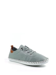 Lunar Grey St Ives Leather Plimsoll Shoes - Image 2 of 10