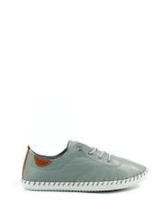 Lunar Grey St Ives Leather Plimsoll Shoes - Image 3 of 10
