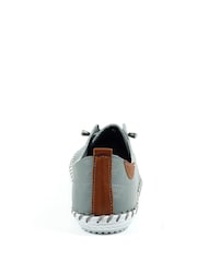 Lunar Grey St Ives Leather Plimsoll Shoes - Image 6 of 10