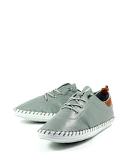 Lunar Grey St Ives Leather Plimsoll Shoes - Image 7 of 10
