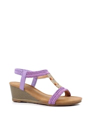 Lunar Purple Florence Wedge Sandals - Image 3 of 7