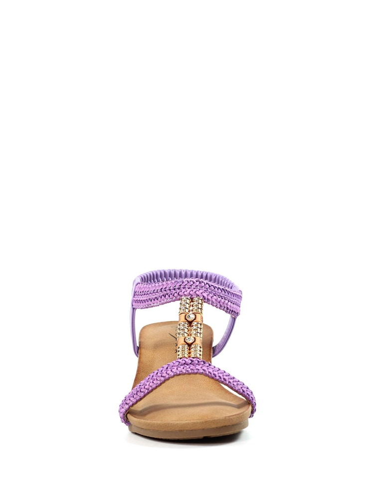 Sandales compensées Lunar Florence violettes - Image 4 of 7