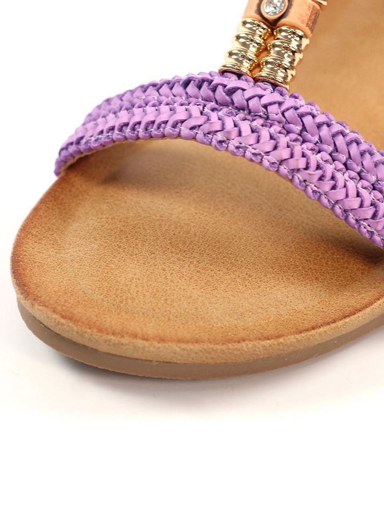 Lunar Purple Florence Wedge Sandals - Image 7 of 7