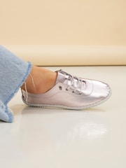 Lunar Pink St Ives Metallic Rose Plimsoll Shoes - Image 1 of 3