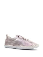 Lunar Pink St Ives Metallic Rose Plimsoll Shoes - Image 3 of 3