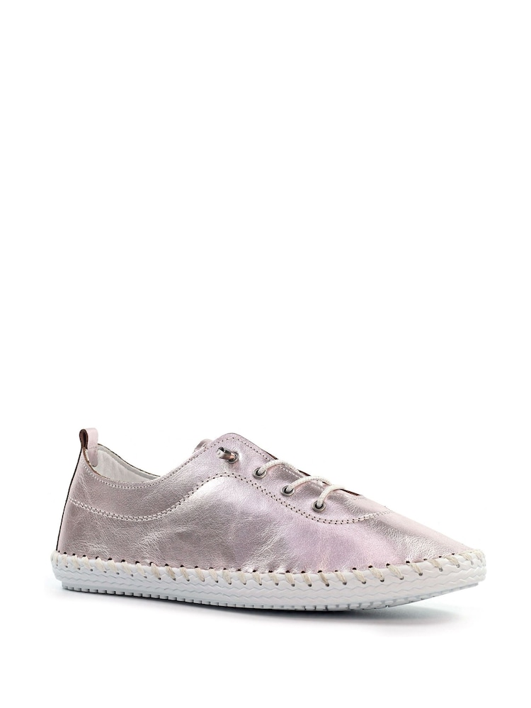 Lunar Pink St Ives Metallic Rose Plimsoll Shoes - Image 3 of 3
