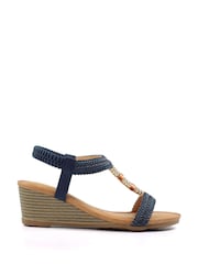 Lunar Blue Florence Navy Wedge Sandals - Image 2 of 7