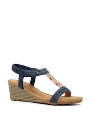 Lunar Blue Florence Navy Wedge Sandals - Image 3 of 7