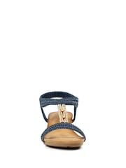 Lunar Blue Florence Navy Wedge Sandals - Image 4 of 7
