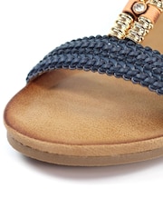 Lunar Blue Florence Navy Wedge Sandals - Image 7 of 7