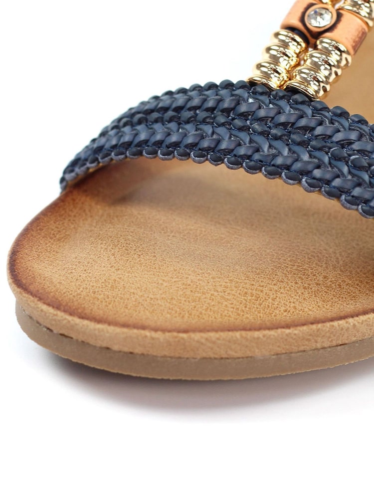 Lunar Blue Florence Navy Wedge Sandals - Image 7 of 7