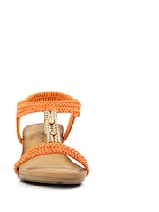 Lunar Florence Orange Wedge Sandals - Image 4 of 7