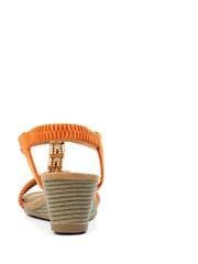 Lunar Florence Orange Wedge Sandals - Image 5 of 7