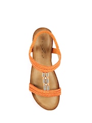 Lunar Florence Orange Wedge Sandals - Image 6 of 7