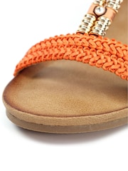 Lunar Florence Orange Wedge Sandals - Image 7 of 7