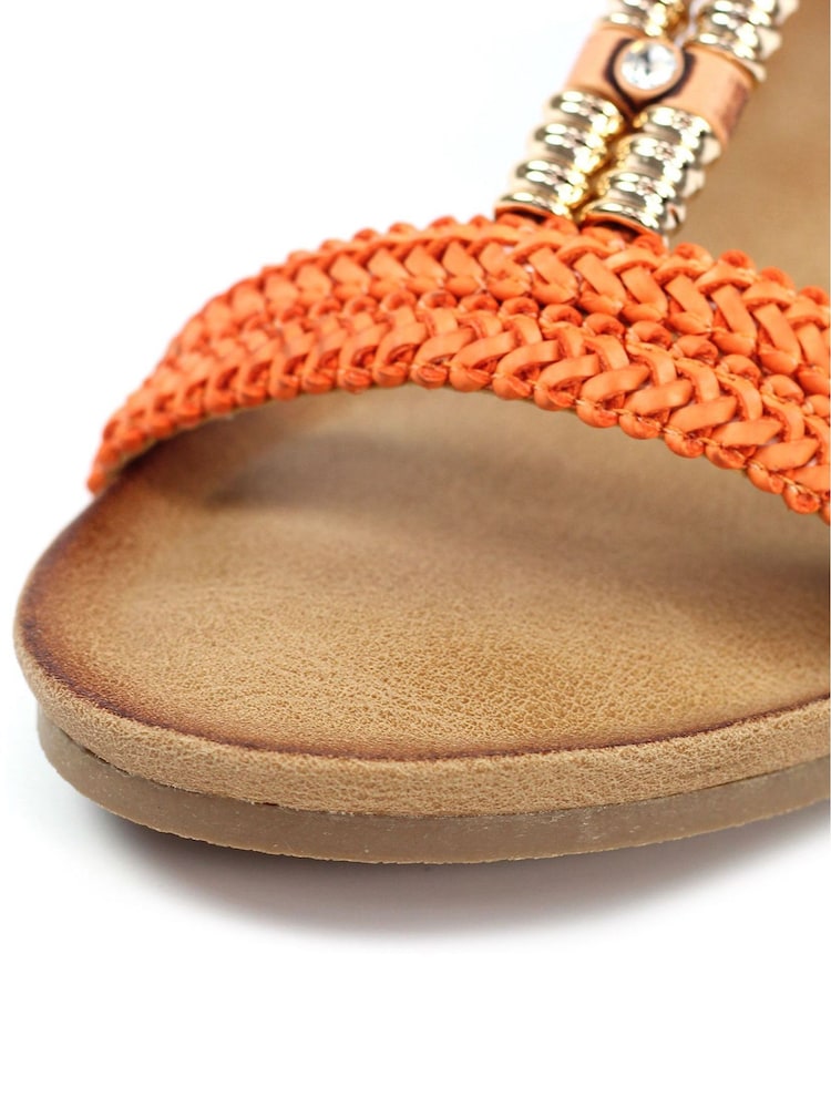 Lunar Florence Orange Wedge Sandals - Image 7 of 7