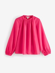 Banana Republic Pink Dolman Sleeve Shirred Blouse - Image 1 of 5