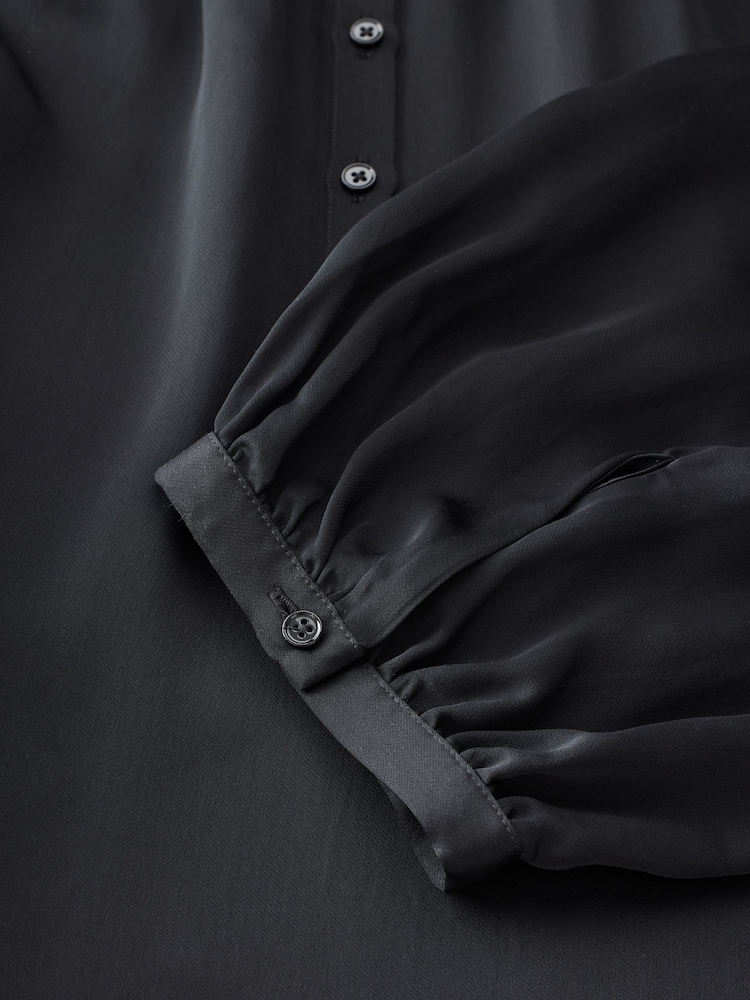 Banana Republic Black Dolman Sleeve Shirred Blouse - Image 3 of 3