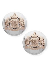Lauren Ralph Lauren Gold Tone Crest Stud Earrings - Image 2 of 5
