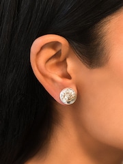 Lauren Ralph Lauren Gold Tone Crest Stud Earrings - Image 3 of 5