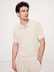 Бежевый - Banana Republic Waffle Knit Polo Shirt - Image 1 of 5