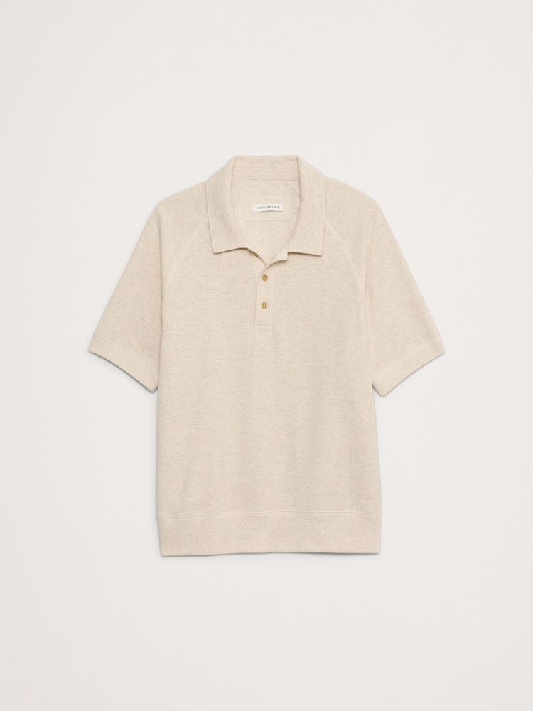 Бежевый - Banana Republic Waffle Knit Polo Shirt - Image 5 of 5