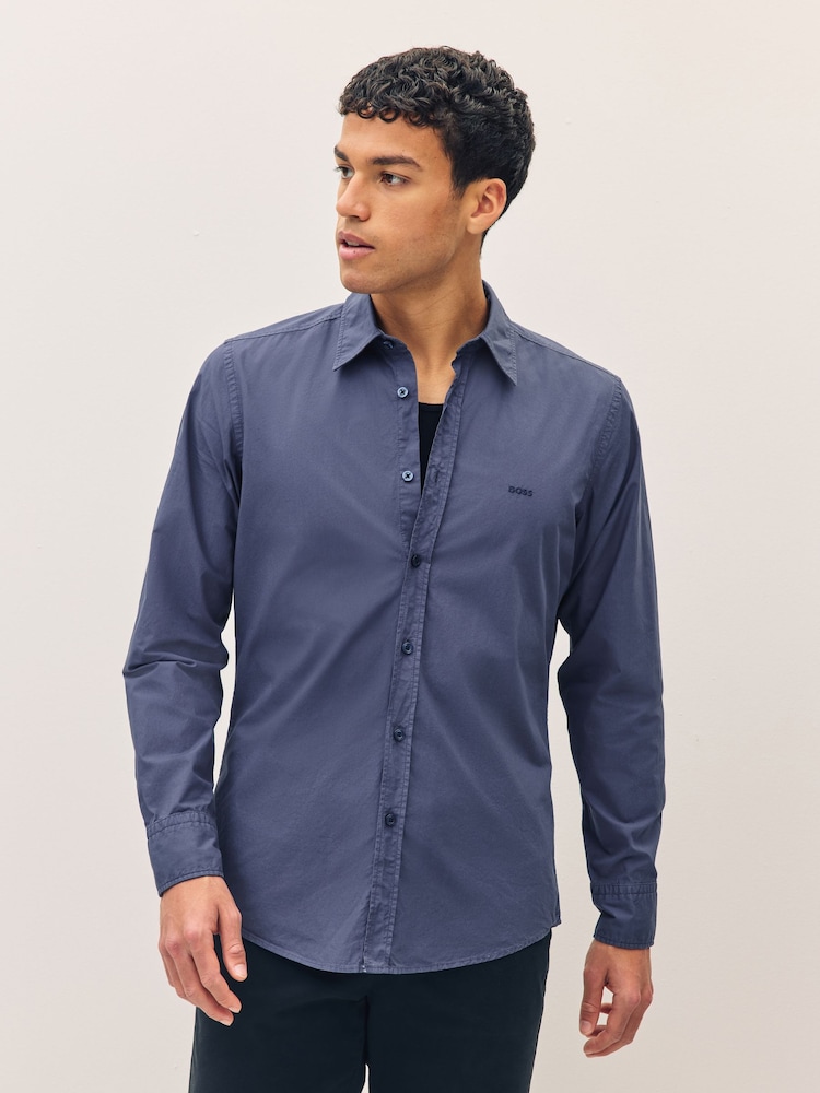 BOSS Dark Blue Relegant Shirt - Image 1 of 5 BOSS Dark Blue Relegant Shirt - Image 1 of 5