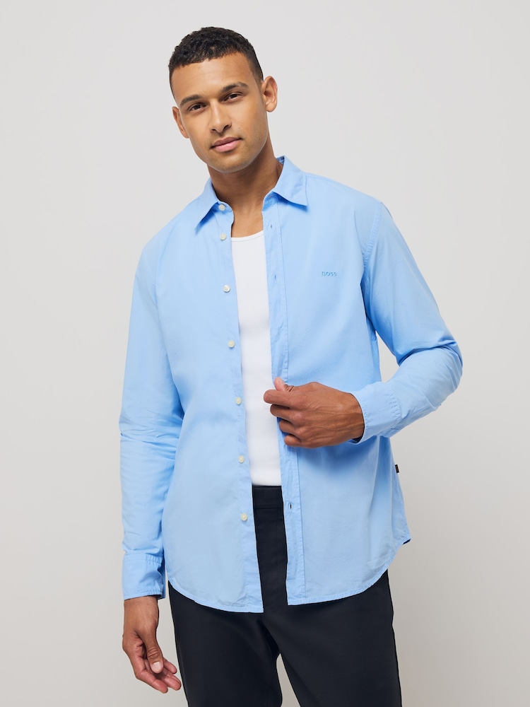 BOSS Blue Relegant Shirt - Image 2 of 9 BOSS Blue Relegant Shirt - Image 2 of 9