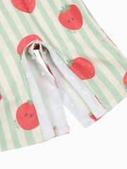 MORI Green UPF 50+ Strawberry Stripe Sun Safe Zip-Up Swimsuit - Image 7 of 7