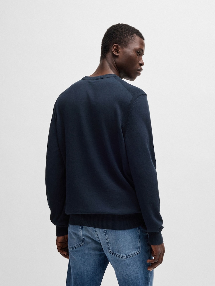 BOSS Light Blue Regular-Fit Logo Jumper - Image 2 of 9