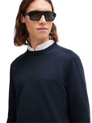 BOSS Light Blue Regular-Fit Logo Jumper - Image 8 of 9