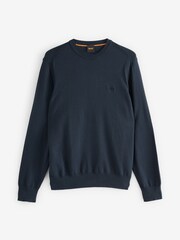 BOSS Light Blue Regular-Fit Logo Jumper - Image 9 of 9