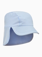 MORI Seersucker Stripe Neck Cover Swim Hat UPF 50+ - Image 3 of 4