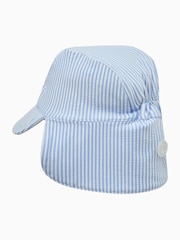 MORI Seersucker Stripe Neck Cover Swim Hat UPF 50+ - Image 4 of 4