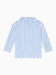 Gestreift, Blau - MORI UPF 50+ Seersucker Sun Safe Rash Vest - Bild 3 von 4