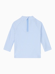 Gestreift, Blau - MORI UPF 50+ Seersucker Sun Safe Rash Vest - Bild 4 von 4