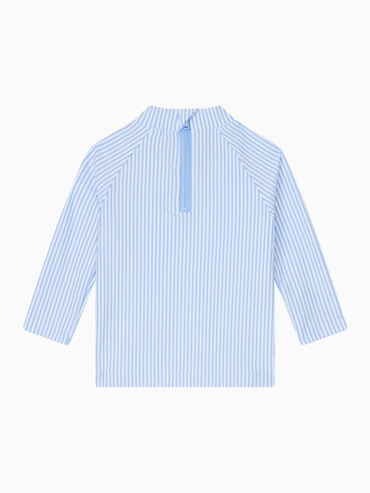 Gestreift, Blau - MORI UPF 50+ Seersucker Sun Safe Rash Vest - Bild 4 von 4