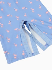MORI Blue UPF 50+ Flamingo Sun Safe Zip-Up Swimsuit - Image 7 of 7