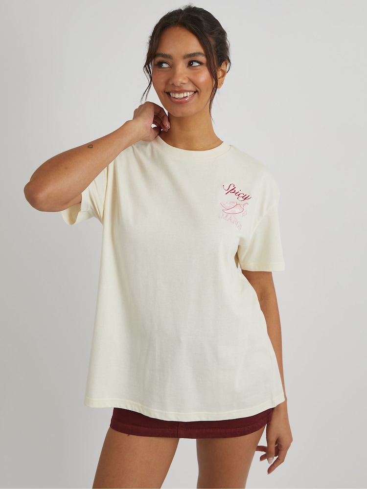 Skinnydip Cream Spicy Margs T-Shirt - Image 1 of 5