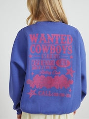 Skinnydip Blue Wanted Cowboys Sweatshirt - Image 4 of 5