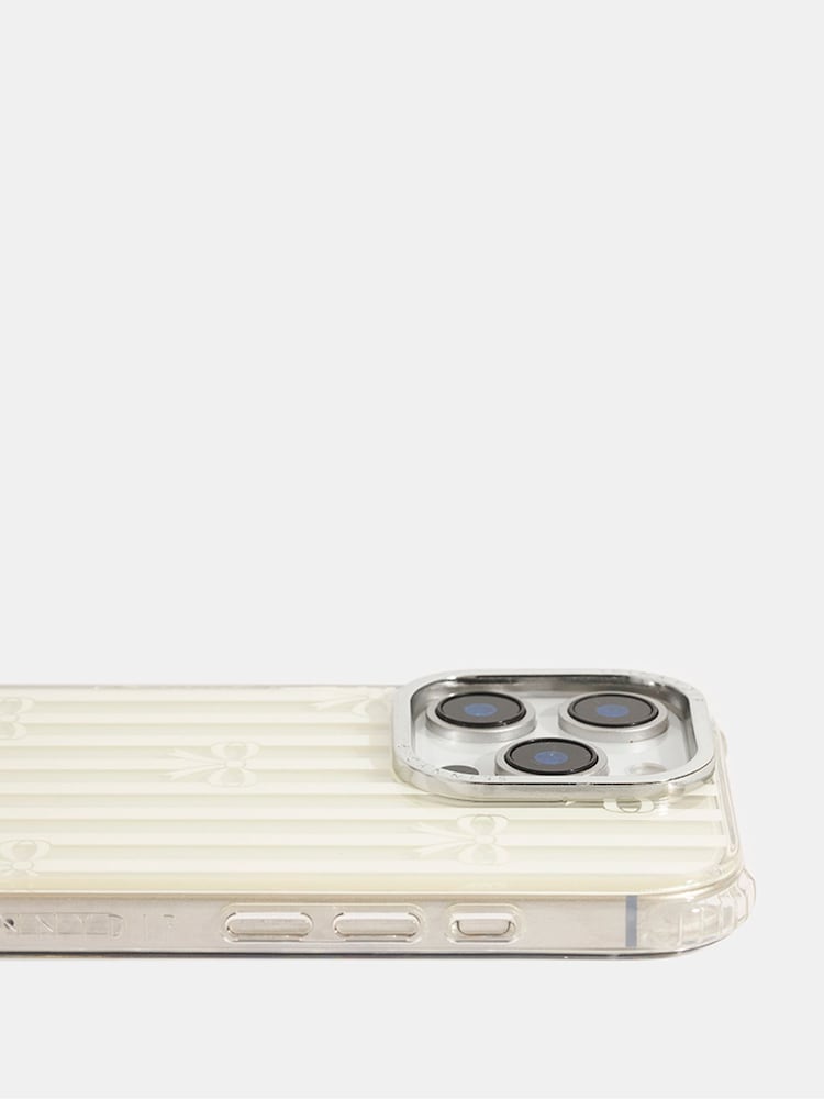 Skinnydip Bow Stripe iPhone 15 Case - Image 2 of 4 Skinnydip Bow Stripe iPhone 15 Case - Image 2 of 4