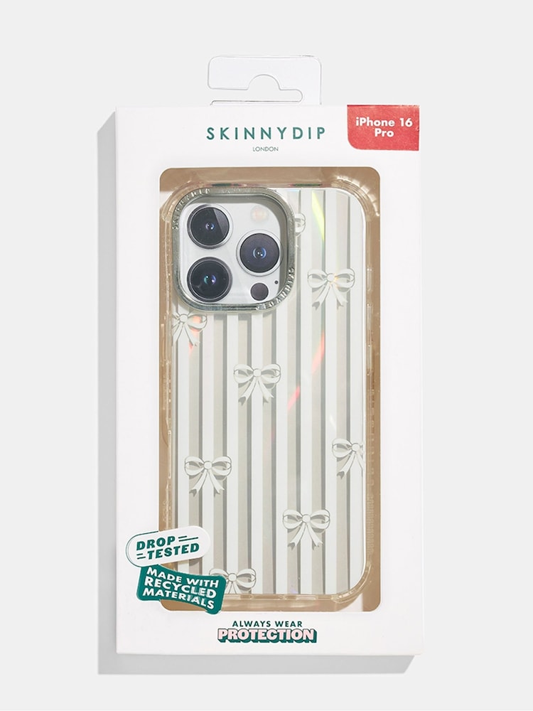 Skinnydip Bow Stripe iPhone 15 Case - Image 4 of 4 Skinnydip Bow Stripe iPhone 15 Case - Image 4 of 4