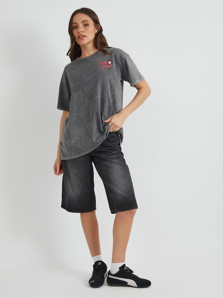 Skinnydip Grey Stay Wild T-Shirt - Image 1 of 5