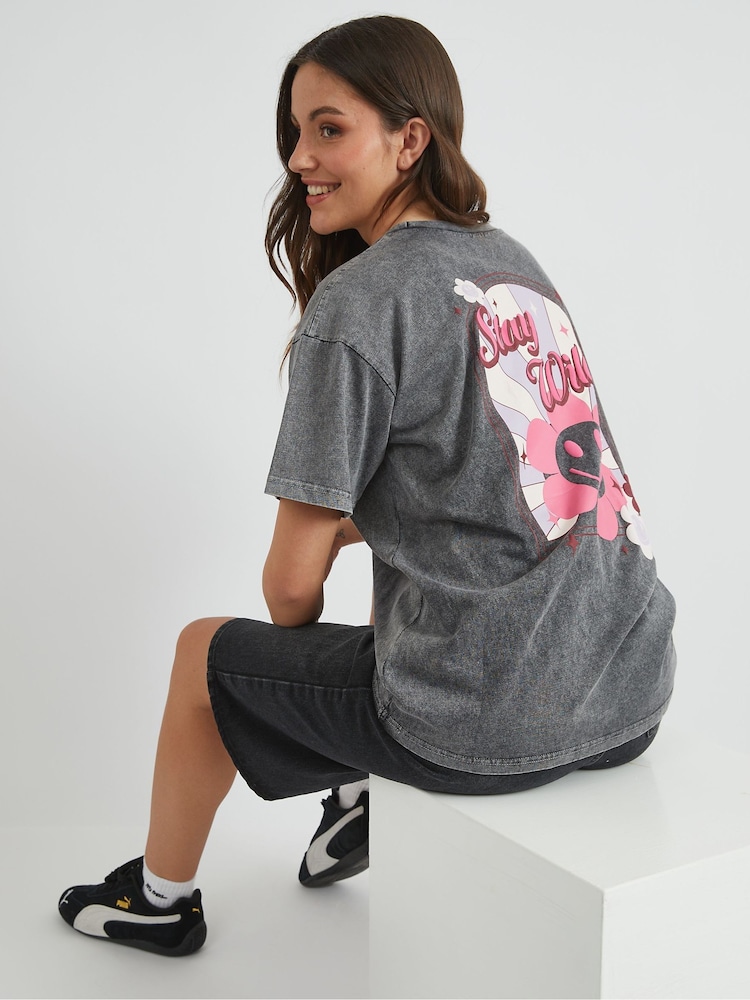 Skinnydip Grey Stay Wild T-Shirt - Image 4 of 5
