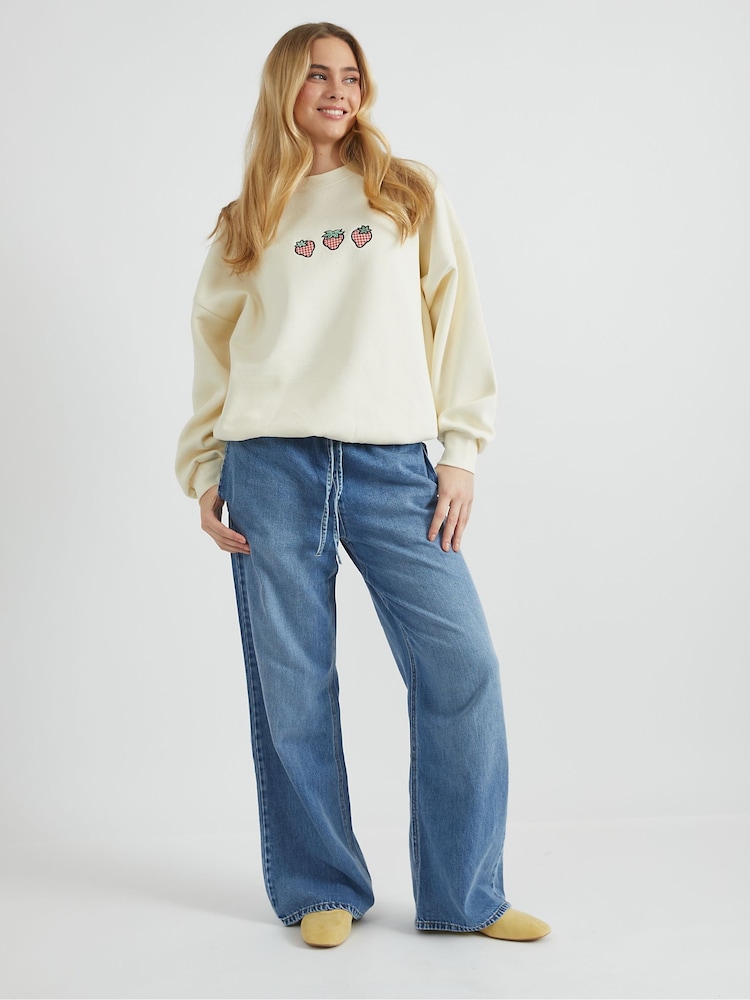 Skinnydip Cream Strawberry Shortcake x Social Club Sweatshirt - Image 1 of 4