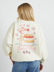 Skinnydip Cream Strawberry Shortcake x Social Club Sweatshirt - Image 2 of 4