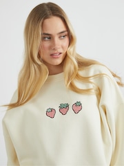 Skinnydip Cream Strawberry Shortcake x Social Club Sweatshirt - Image 4 of 4