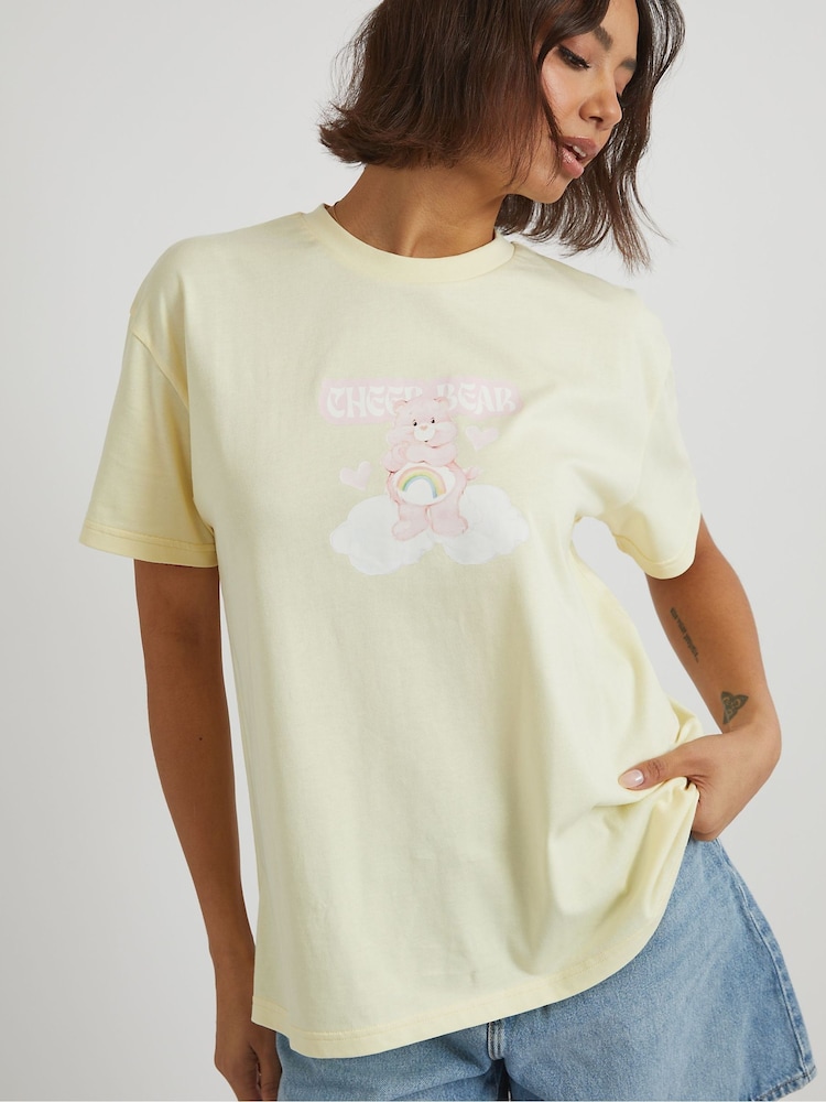 Skinnydip Light Yellow Care Bears x Cheer Bear T-Shirt - Image 2 of 6