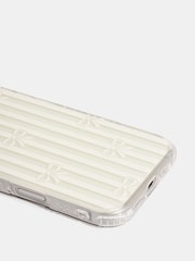 Skinnydip White Cream iPhone 16 Plus Case Bow Stripe - Image 3 of 4