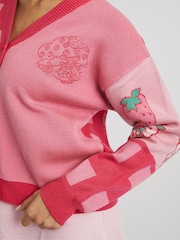 Skinnydip Red Strawberry Shortcake Knitted Cardigan - Image 5 of 5